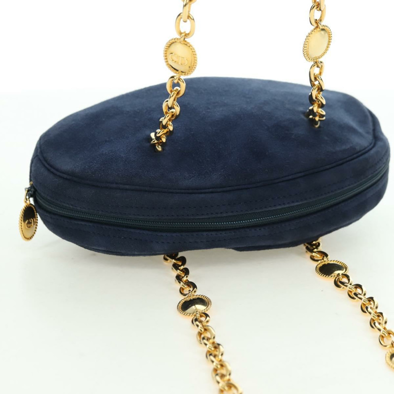 【日本直送】Christian Dior 鏈條肩背包 麂皮 海軍藍 金色 正品 BA12652V-5
