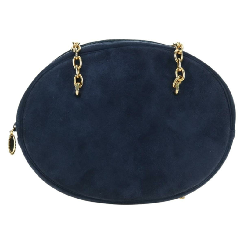 【日本直送】Christian Dior 鏈條肩背包 麂皮 海軍藍 金色 正品 BA12652V-12