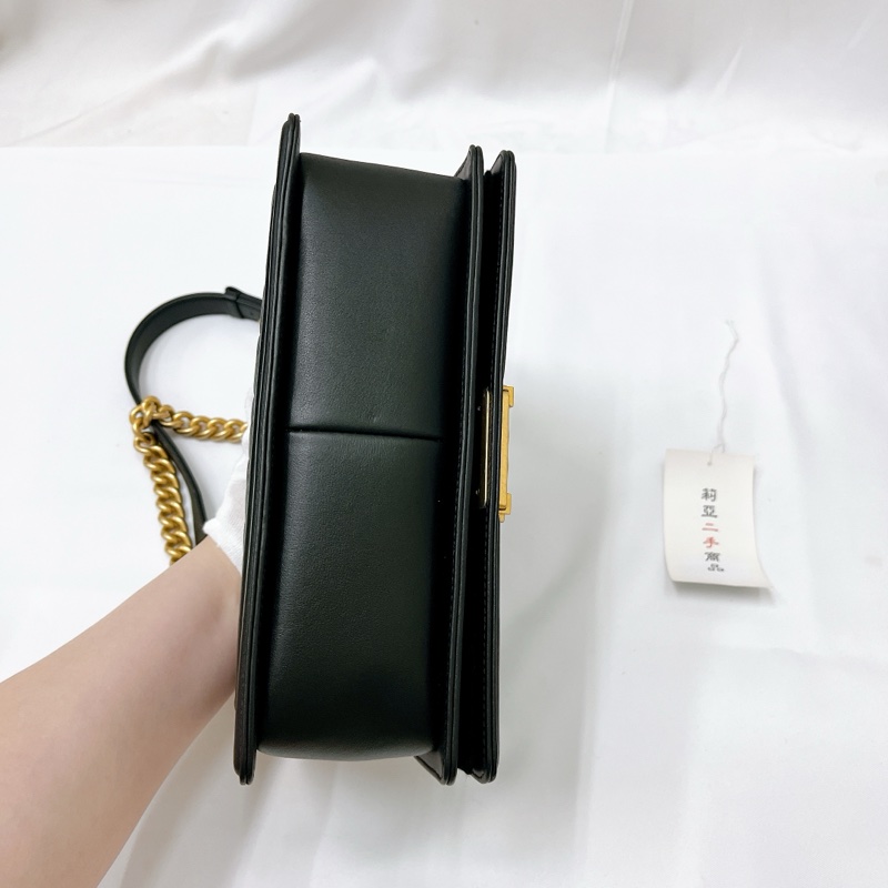 莉亞精品♡Chanel A67086 小牛皮Boy25 黑金 二手-5