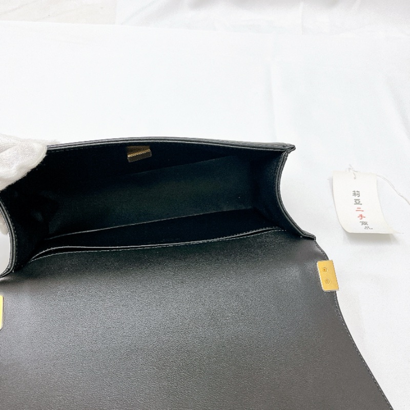 莉亞精品♡Chanel A67086 小牛皮Boy25 黑金 二手-15