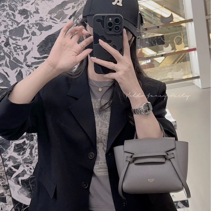 莉亞精品♡Celine Pico鯰魚包 灰 二手-2