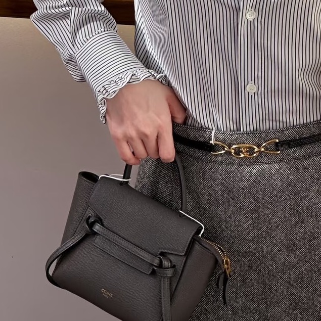 莉亞精品♡Celine Pico鯰魚包 灰 二手-3