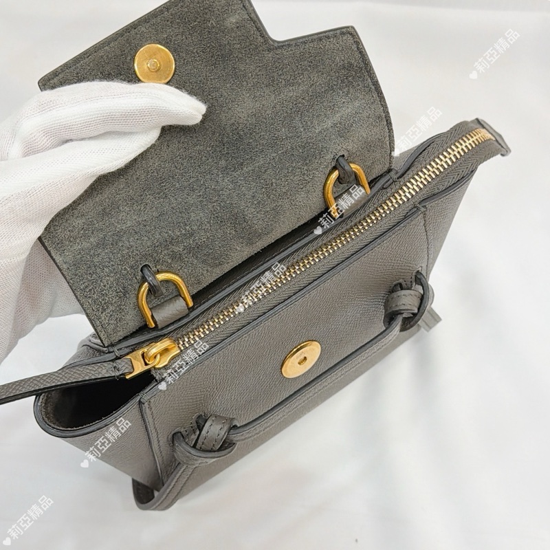 莉亞精品♡Celine Pico鯰魚包 灰 二手-13