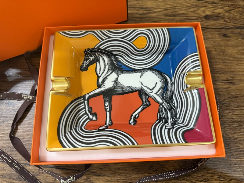 💖Hermes 愛馬仕 經典置物盤 煙灰缸 裝飾盤💖 全新 馬款-4