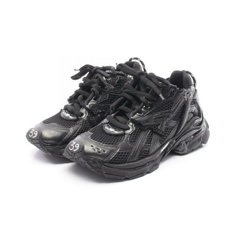 BALENCIAGA RUNNER 運動鞋 656065 皮革織物 黑色 二手 男款