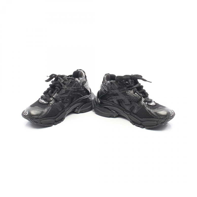 BALENCIAGA RUNNER 運動鞋 656065 皮革織物 黑色 二手 男款-2