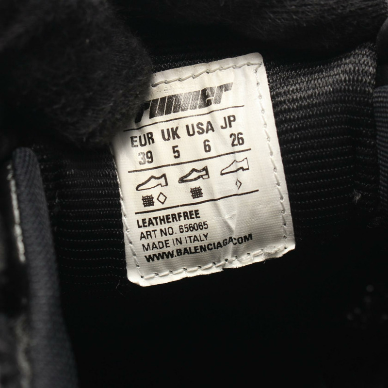 BALENCIAGA RUNNER 運動鞋 656065 皮革織物 黑色 二手 男款-5