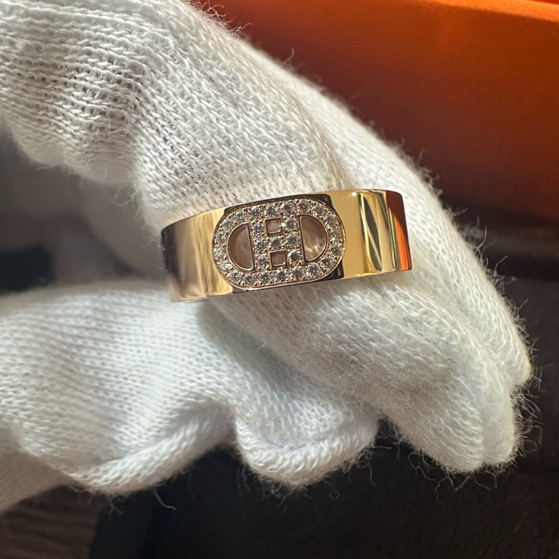 💖Hermes H D Ancre 玫瑰金帶鑽戒指💖 51號 全新 半價以下出-2