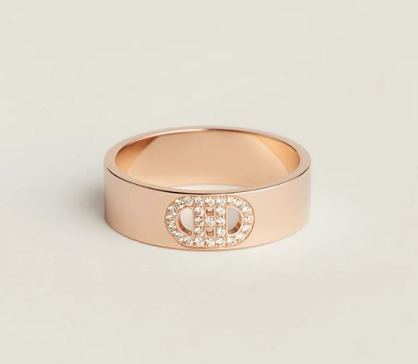 💖Hermes H D Ancre 玫瑰金帶鑽戒指💖 51號 全新 半價以下出-8