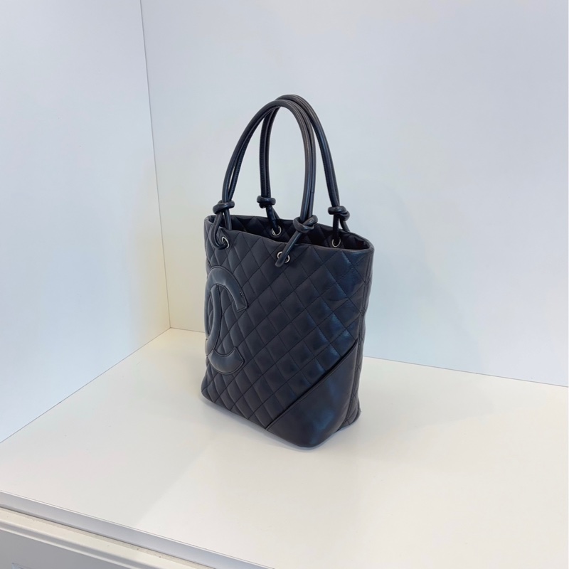 Chanel Soblack菜篮子 小号20*24*11 漆皮全黑大双C 酷酷可爱-3
