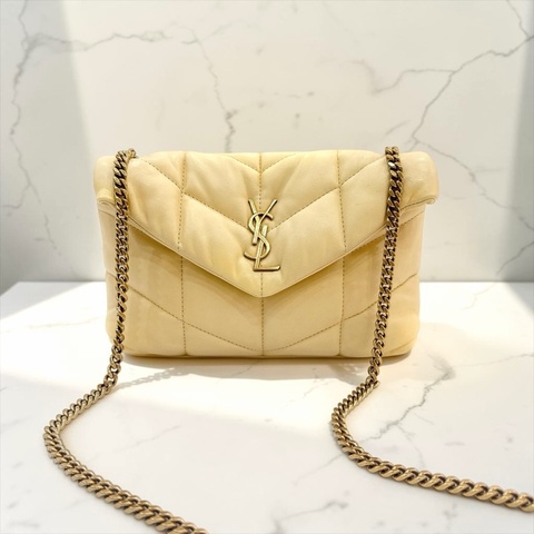 莉亞精品♡ YSL 小雞黃雲朵包 二手