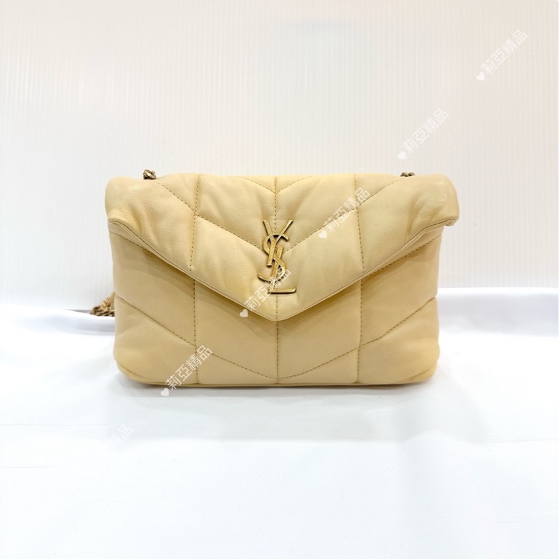 莉亞精品♡ YSL 小雞黃雲朵包 二手-1