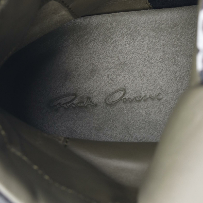 Rick Owens GEOBASKET 黑色真皮運動鞋,二手男款-4