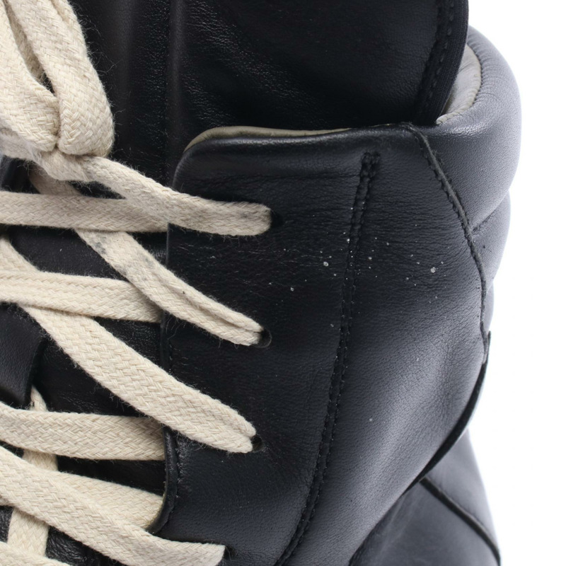 Rick Owens GEOBASKET 黑色真皮運動鞋,二手男款-7
