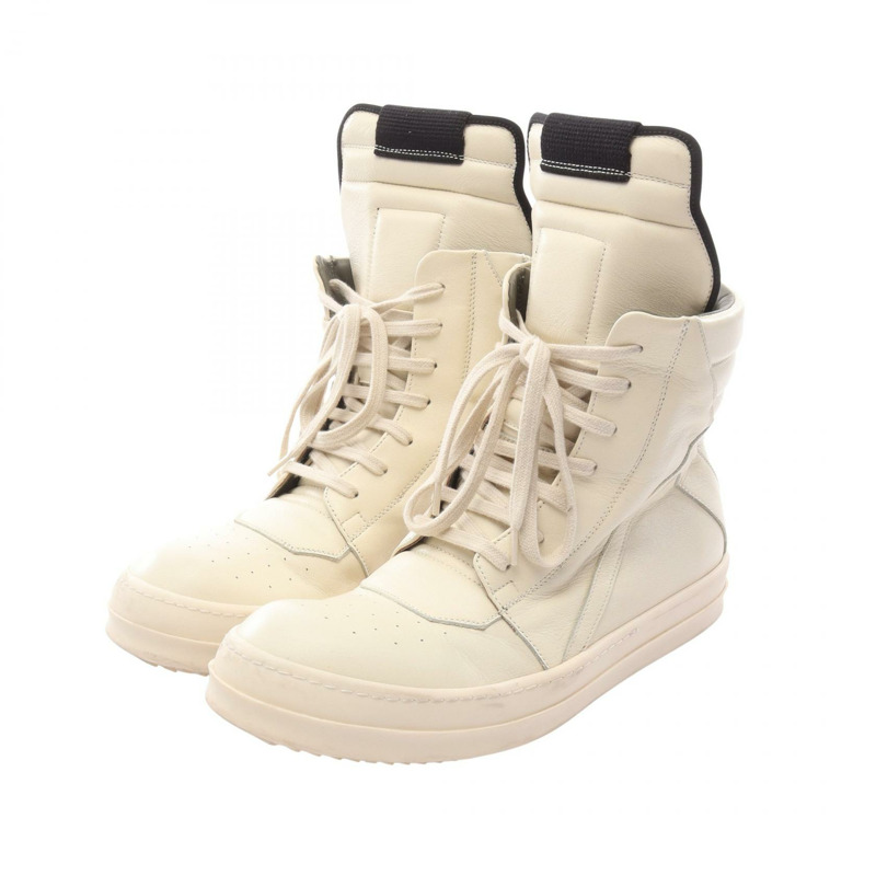Rick Owens Geo 籃球鞋,米色皮革,二手男款-0