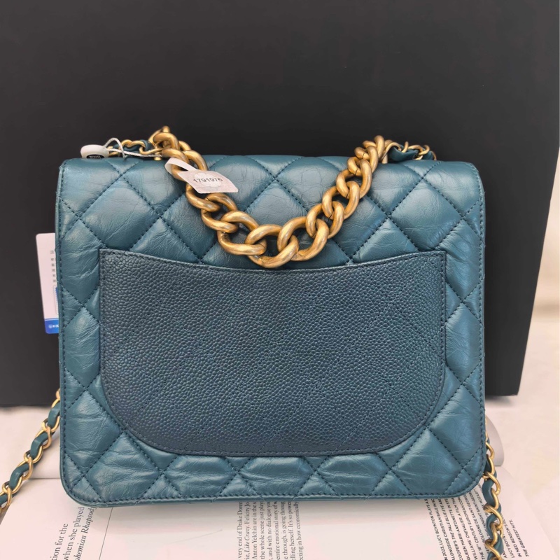 CHANEL香奈兒孟買風琴郵差包 口蓋包 28開 有卡-1