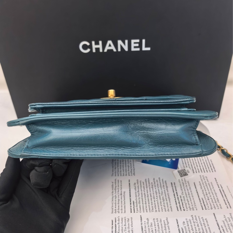 CHANEL香奈兒孟買風琴郵差包 口蓋包 28開 有卡-4