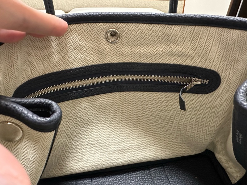 Hermès 愛馬仕 Garden Party GP30 U刻 全皮深藍色銀扣閒置-3
