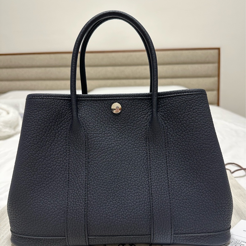 Hermès 愛馬仕 Garden Party GP30 U刻 全皮深藍色銀扣閒置-6