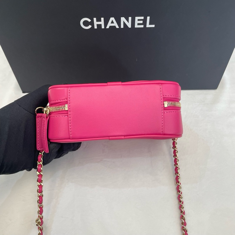 Chanel香奈兒 粉色相機包 27開-2