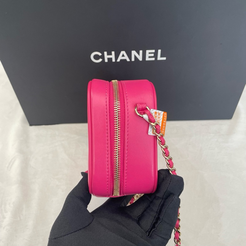 Chanel香奈兒 粉色相機包 27開-4