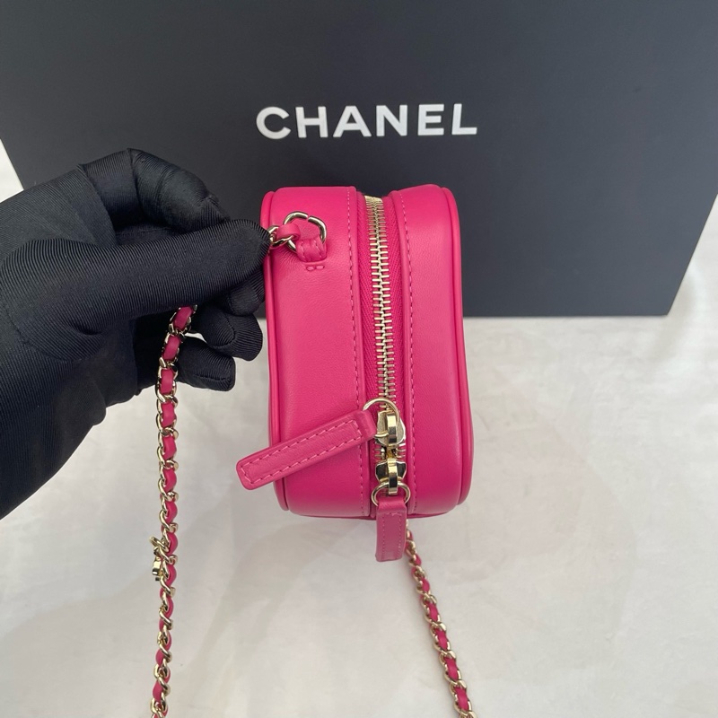 Chanel香奈兒 粉色相機包 27開-5