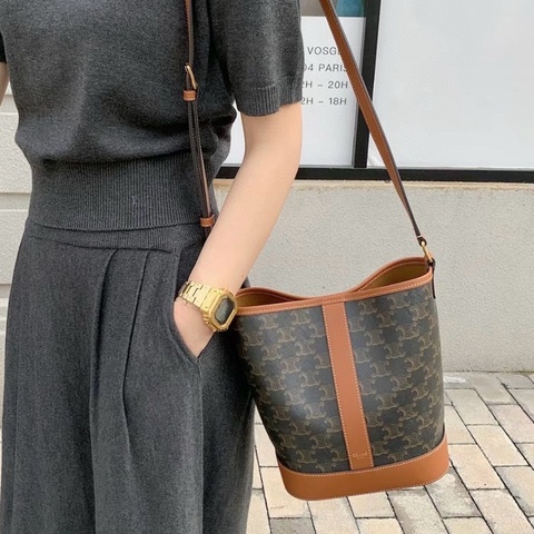 🛍️Celine｜凱旋門老花水桶包｜小號｜98新