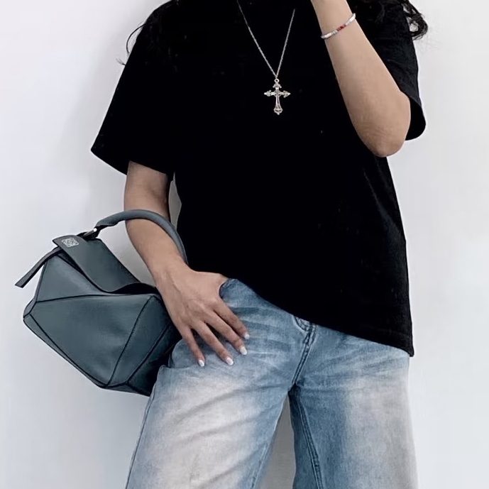 LOEWE羅意威puzzle霧霾藍幾何變形包小號🤖🤖-2