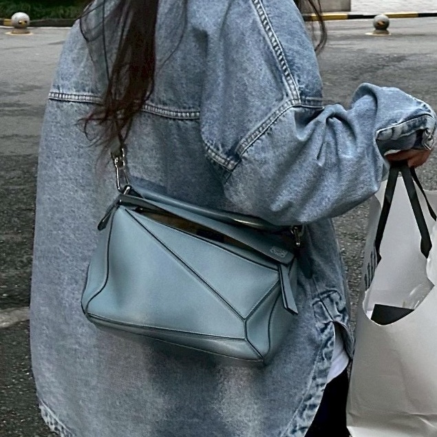 LOEWE羅意威puzzle霧霾藍幾何變形包小號🤖🤖-19