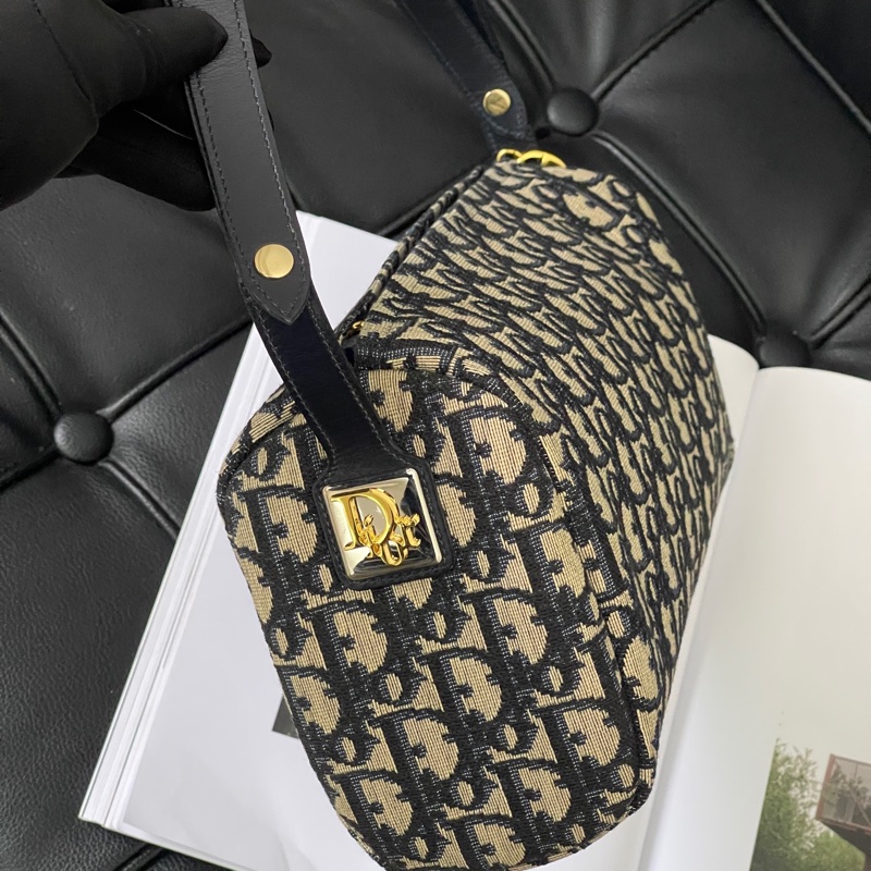 Dior迪奧 老花單肩包 圓筒包中古包-3