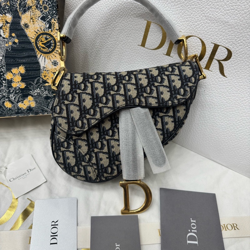 🌷全新未使用! Dior 迪奧 Saddle 老花馬鞍包 小號-0