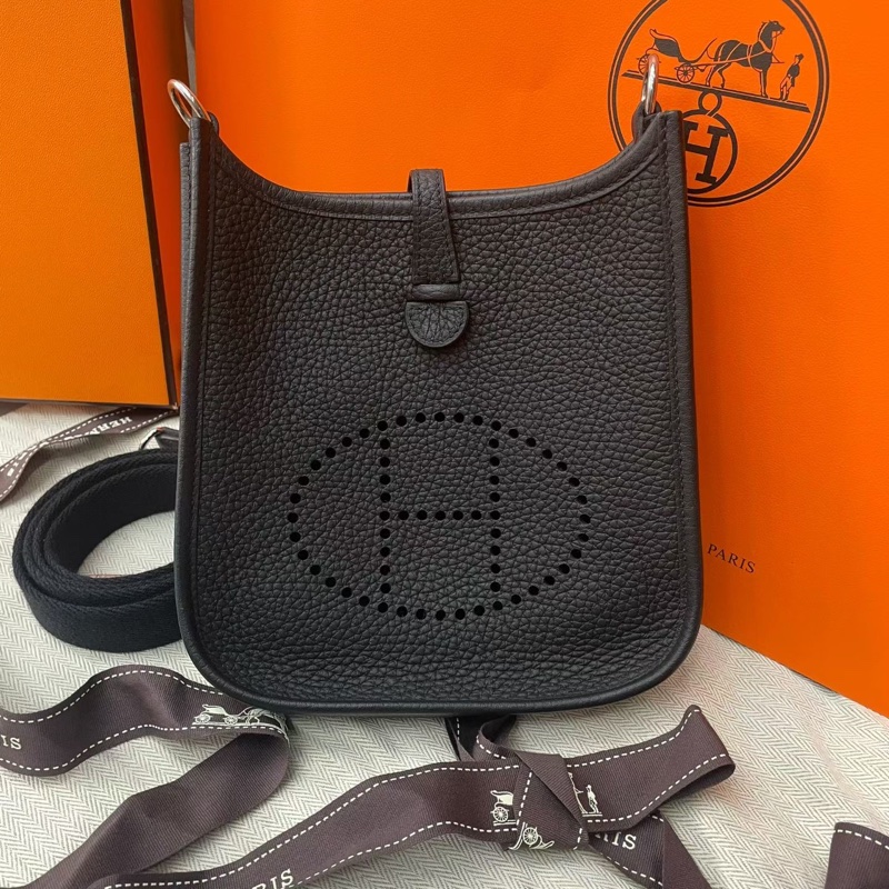 🌷天菜!Hermes 愛馬仕 伊芙琳Evelyne 黑銀 迷你 mini-2