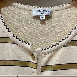 CHANEL 金蔥條紋針織洋裝-1