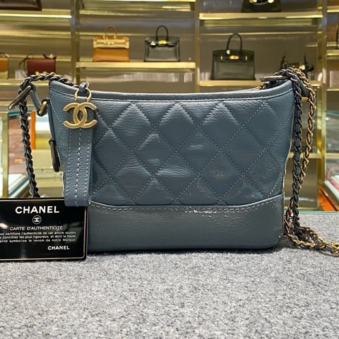 Chanel香奈兒 流浪包 藍色小號 鐳射26開