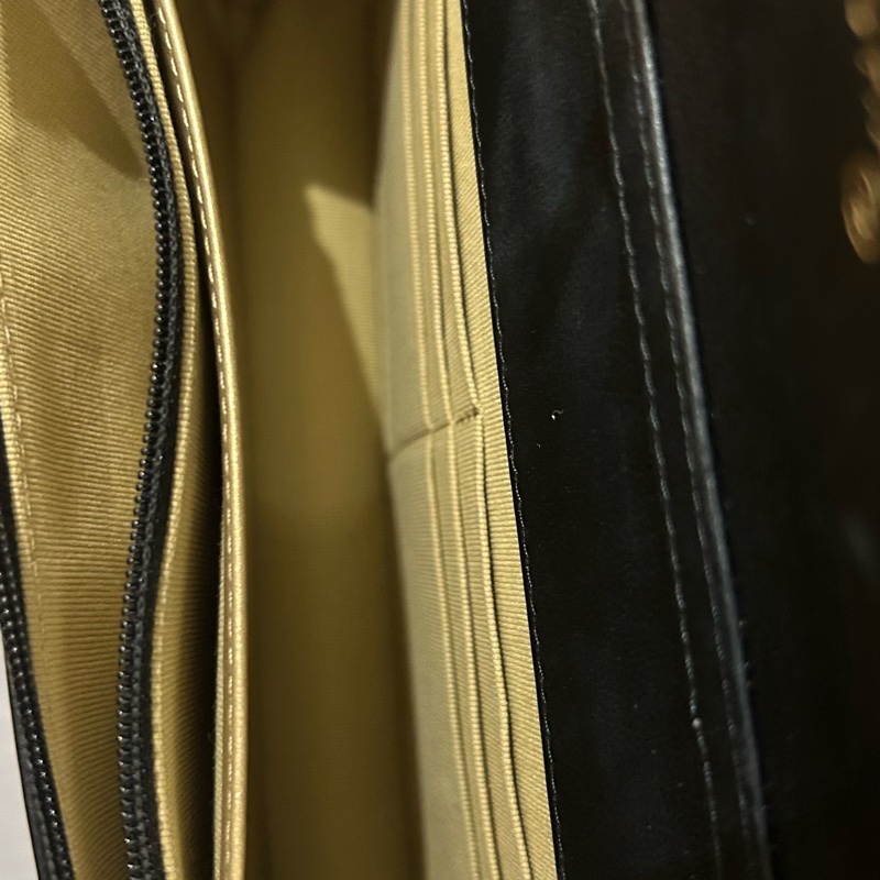 Chanel香奈兒二手限量足球WOC黑色淡金小羊皮-13