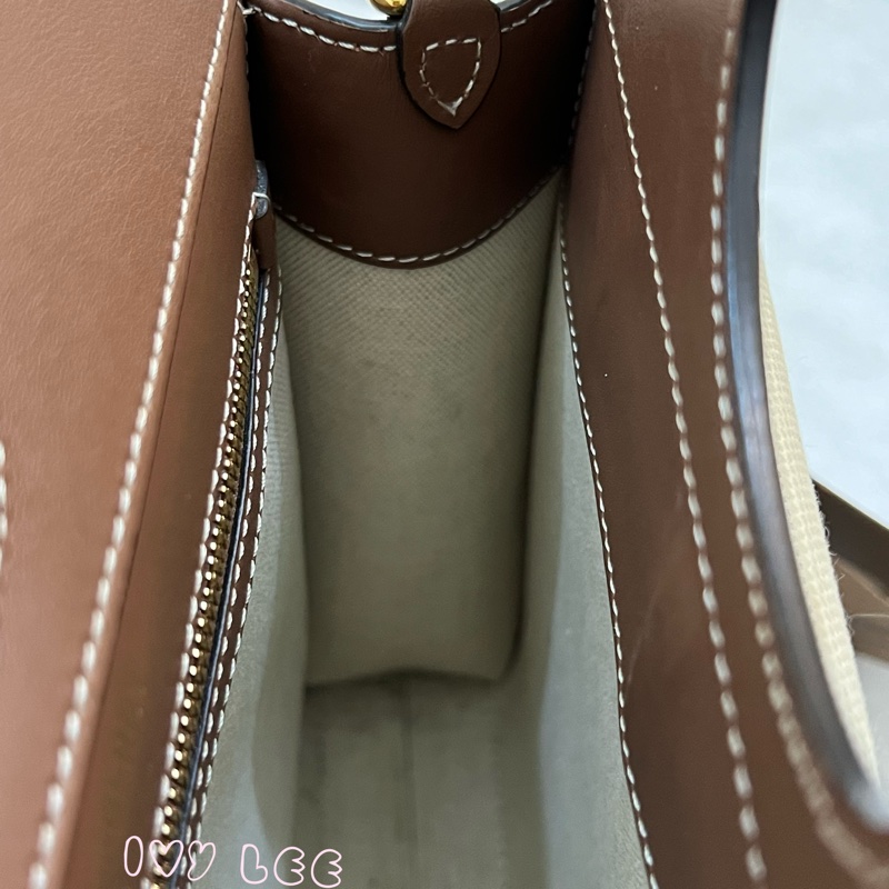 BURBERRY Pocket 80393611 雙色帆布皮革 斜背包 肩背包 正品 二手精品-3