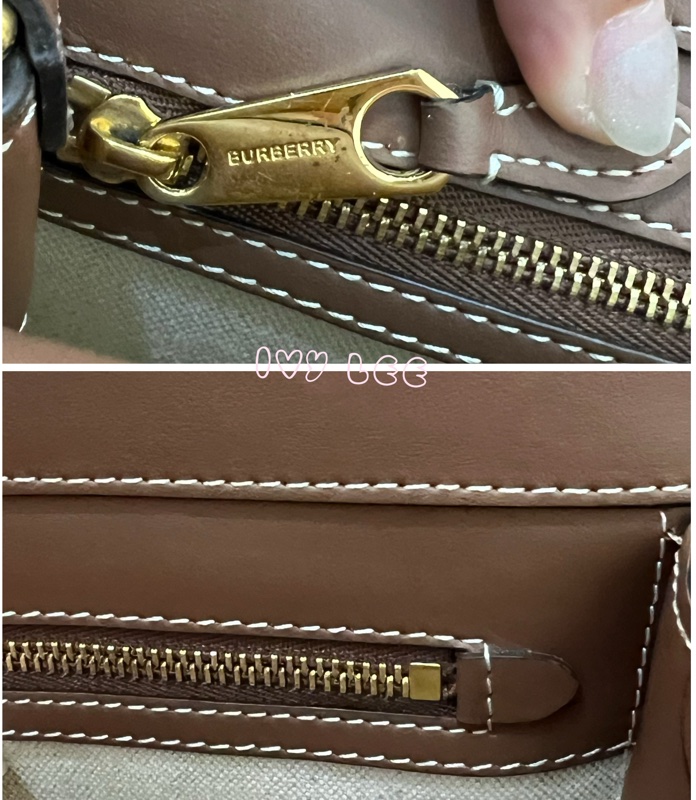 BURBERRY Pocket 80393611 雙色帆布皮革 斜背包 肩背包 正品 二手精品-16