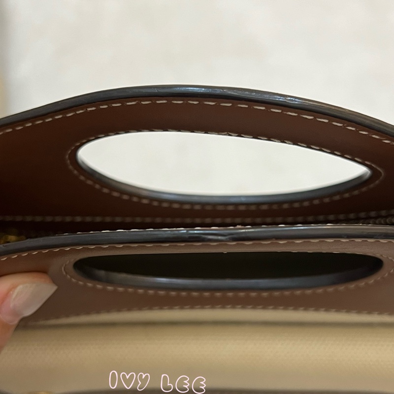 BURBERRY Pocket 80393611 雙色帆布皮革 斜背包 肩背包 正品 二手精品-32