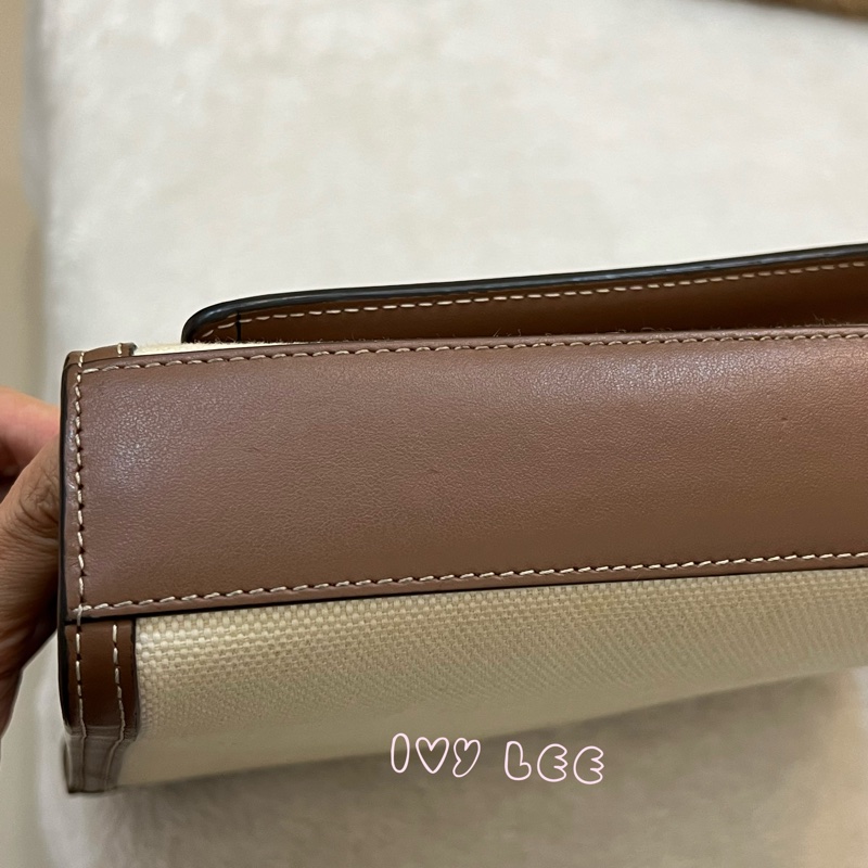 BURBERRY Pocket 80393611 雙色帆布皮革 斜背包 肩背包 正品 二手精品-33