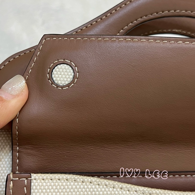 BURBERRY Pocket 80393611 雙色帆布皮革 斜背包 肩背包 正品 二手精品-35