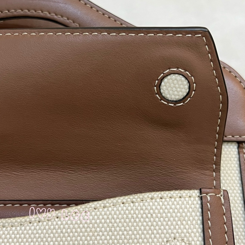 BURBERRY Pocket 80393611 雙色帆布皮革 斜背包 肩背包 正品 二手精品-36