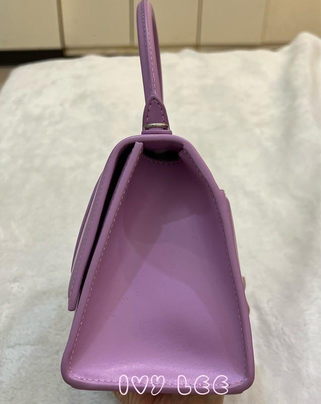 BALENCIAGA 巴黎世家 Hourglass B logo 二用沙漏包 593546-粉紫 斜背包 正品 二手精品 s-3