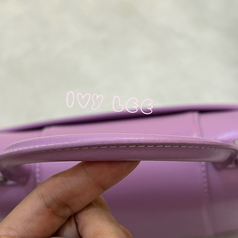 BALENCIAGA 巴黎世家 Hourglass B logo 二用沙漏包 593546-粉紫 斜背包 正品 二手精品 s-5