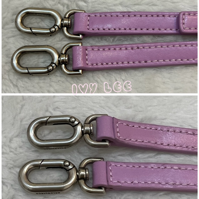 BALENCIAGA 巴黎世家 Hourglass B logo 二用沙漏包 593546-粉紫 斜背包 正品 二手精品 s-9