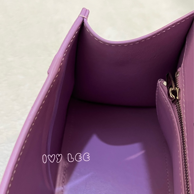 BALENCIAGA 巴黎世家 Hourglass B logo 二用沙漏包 593546-粉紫 斜背包 正品 二手精品 s-13