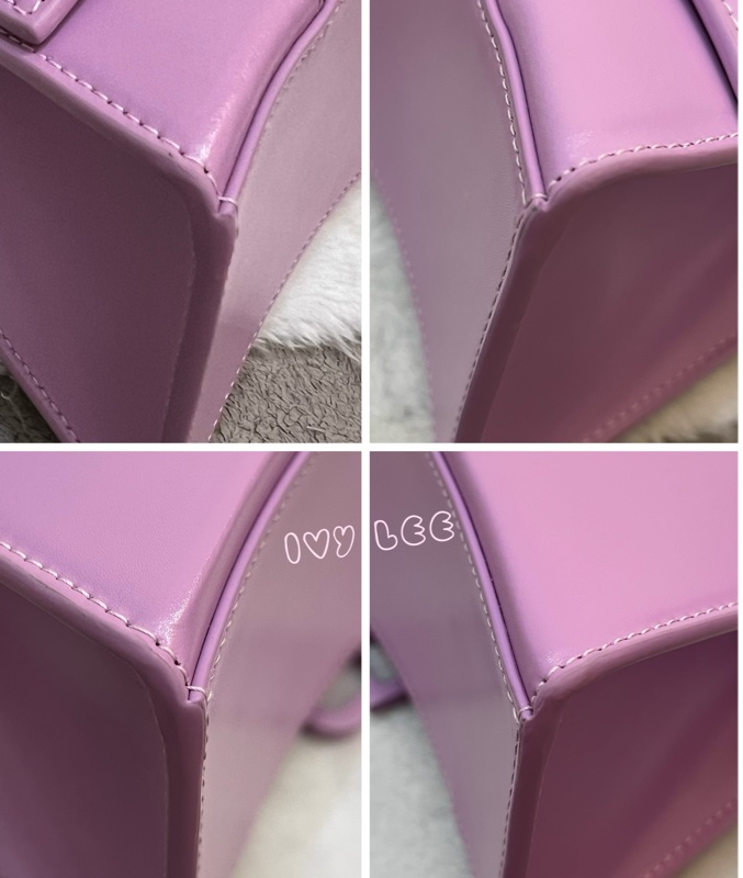 BALENCIAGA 巴黎世家 Hourglass B logo 二用沙漏包 593546-粉紫 斜背包 正品 二手精品 s-17