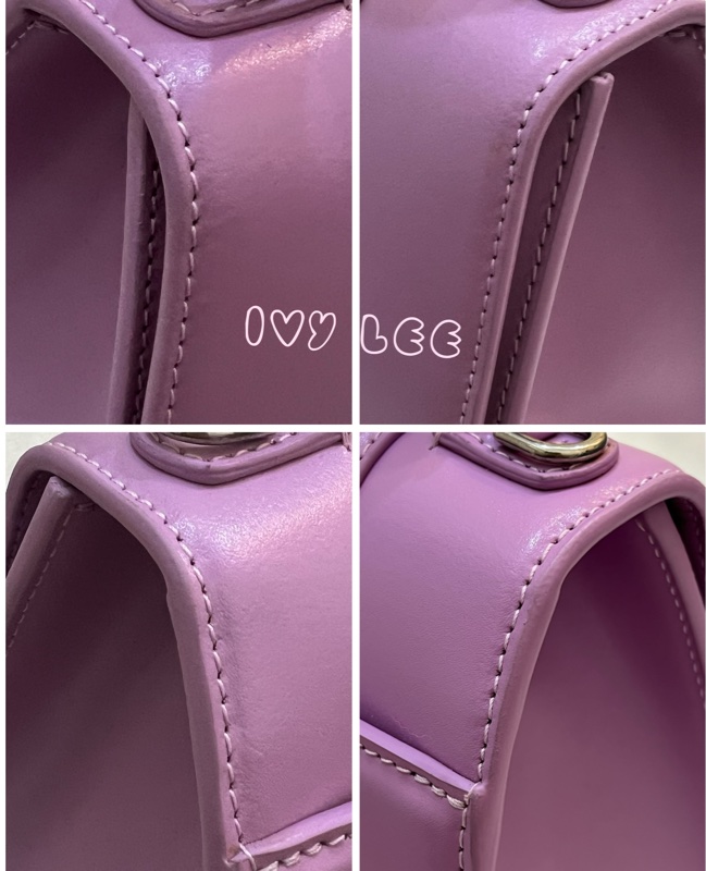 BALENCIAGA 巴黎世家 Hourglass B logo 二用沙漏包 593546-粉紫 斜背包 正品 二手精品 s-18