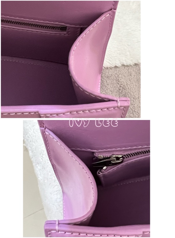 BALENCIAGA 巴黎世家 Hourglass B logo 二用沙漏包 593546-粉紫 斜背包 正品 二手精品 s-20