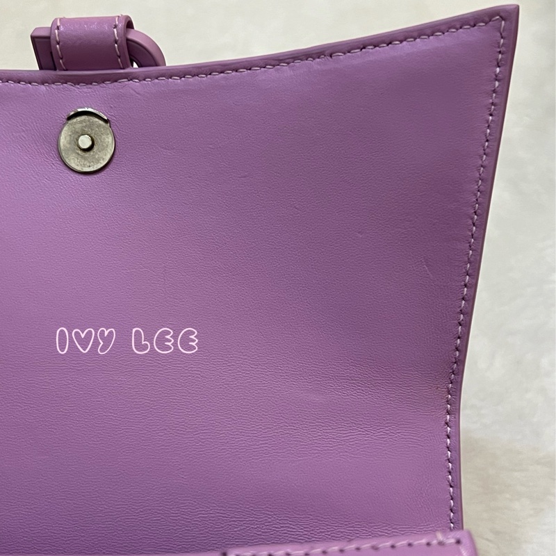 BALENCIAGA 巴黎世家 Hourglass B logo 二用沙漏包 593546-粉紫 斜背包 正品 二手精品 s-23