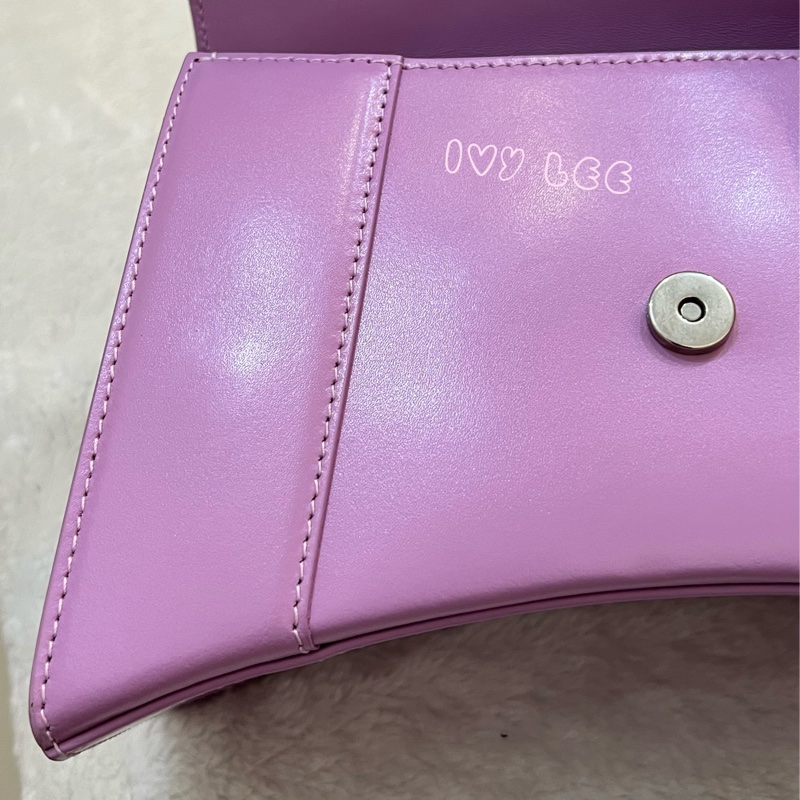 BALENCIAGA 巴黎世家 Hourglass B logo 二用沙漏包 593546-粉紫 斜背包 正品 二手精品 s-25